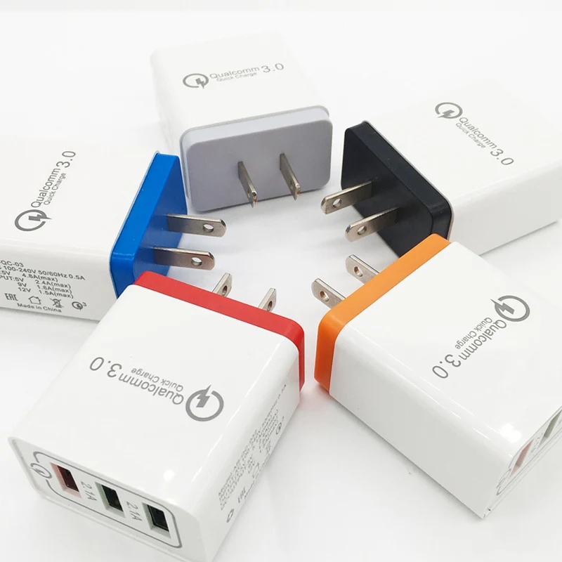 Быстрое зарядное устройство адаптер 3 USB порта QC3.0 зарядный блок вилки