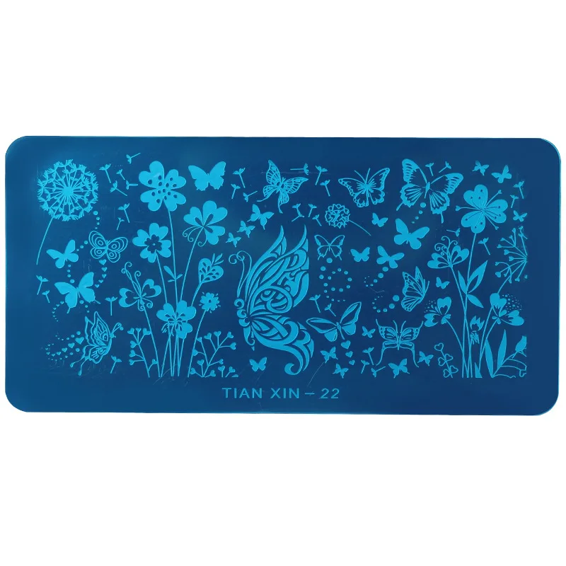 

24 types of nail art printing steel plate TIANXIN painted template rectangular French transfer steel plate blue film