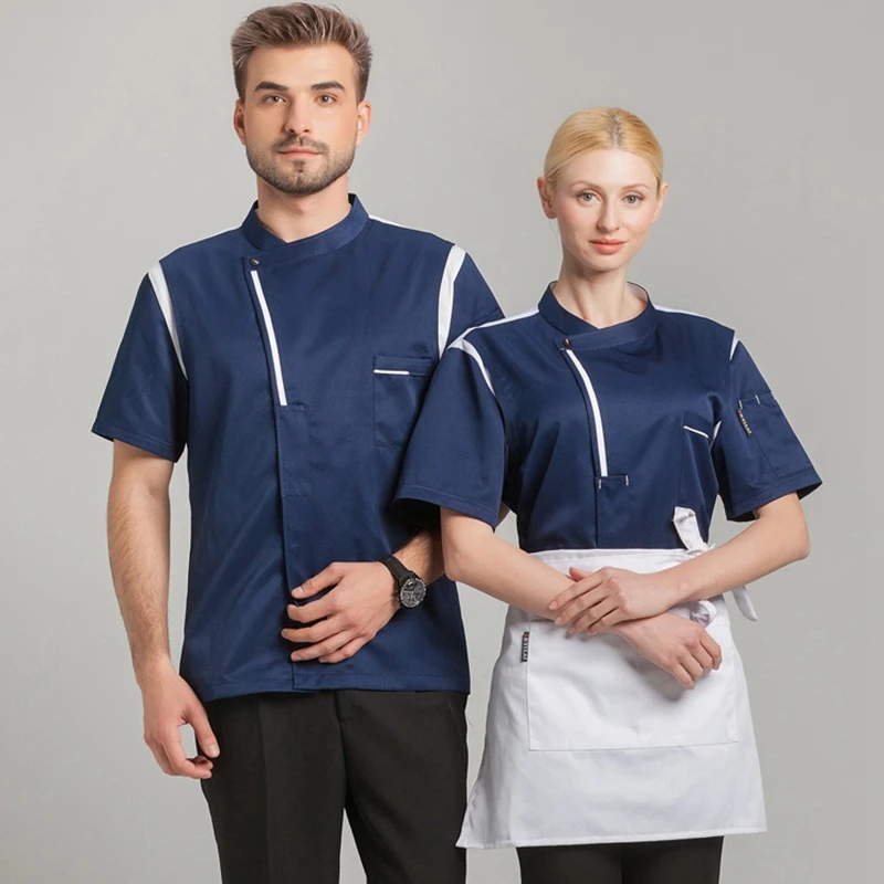 Дышащая куртка шеф повара для мужчин униформа женская одежда с коротким рукавом