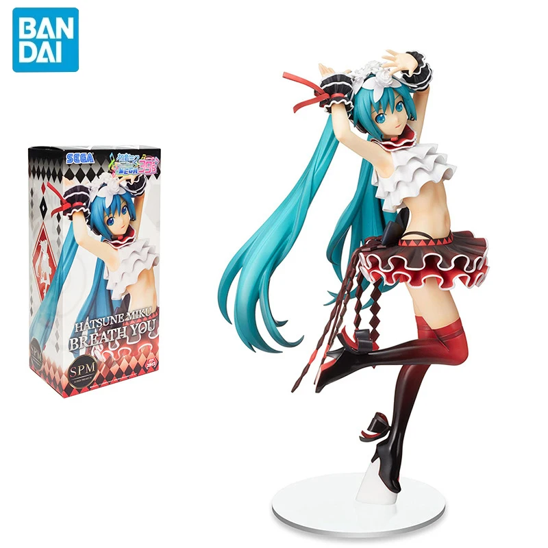Bandai Хатсуне Мику Кавайная Акционная Сексуальная Фигурка Дыхание Вы Вер Pvc Модель Куклы Игрушки Фигуральные Украшения Девочка Коллекция Игрушек.