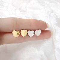 s925 full body sterling silver glossy love stud earrings simple and versatile style fresh and lovely sweet style earrings
