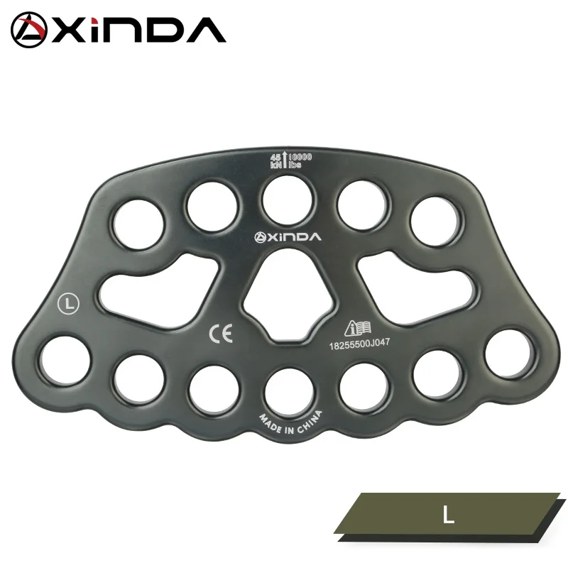 Gray 12 hole XINDA профессиональный аксессуар разделенная веревочная пластина разделяющая 4 отверстия силовая пластина для улицы с четырьмя отверстиями оборудование для скалолазания - Цвет: Gray 12 hole