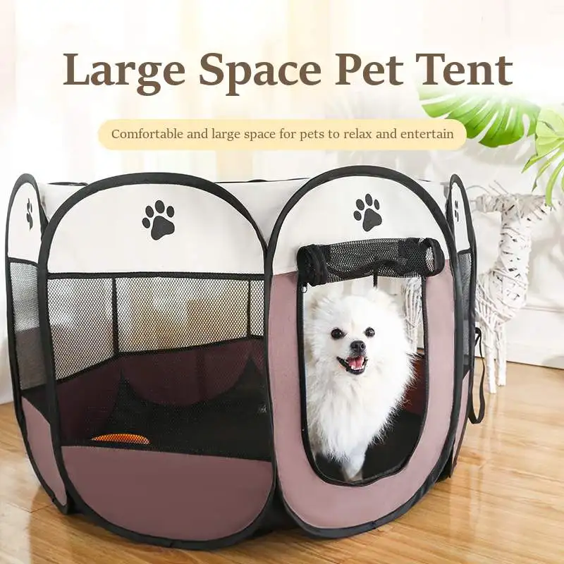 

Portable Pet Tent Pet Cage Folding Dog House Indoor Cat Tent Puppy Kennel For Dog Cat Rabbits Outdoor Playpen Easy Operation