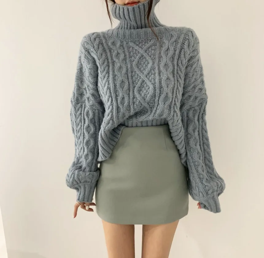 Neploe, Женский пуловер, свитер, водолазка, плотный, длинный рукав, Pull Femme,, зимний, теплый, Ретро стиль, вязанный джемпер, 56075