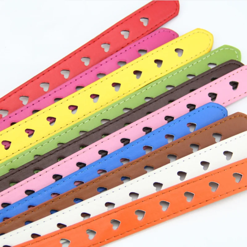 

106cm Summer New Hollow Heart Wide Belts For Women 2020 Fashion Candy Colors Female Belt Children's Belts And Straps