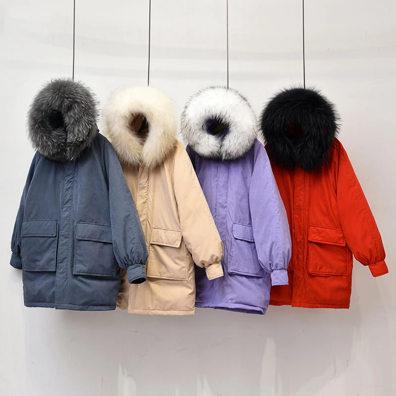 Зимняя женская парка ftaylor пуховик с капюшоном и большим воротником из меха