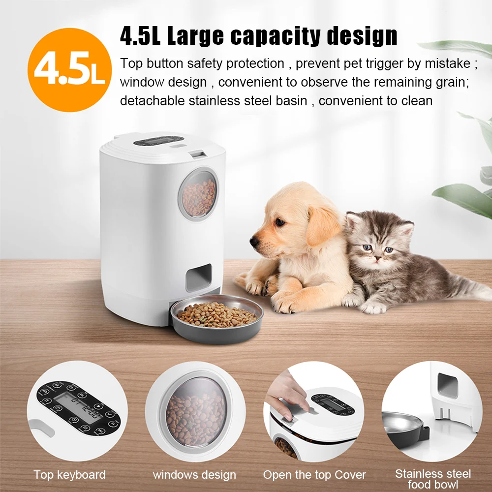 Автоматический диспенсер для корма кошек с ЖК-дисплеем таймер чаша домашних