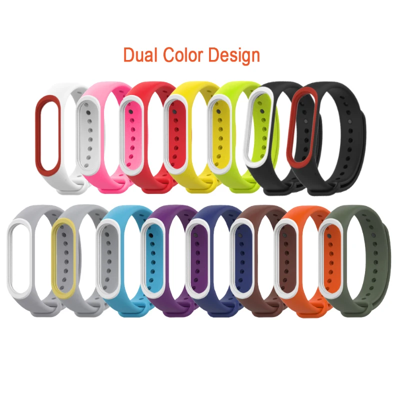 Для Xiaomi mi ремешок 4 ремешок силиконовый браслет для Xiaomi mi 4 аксессуары браслет mi Band 4 замена двойной цвет ремни