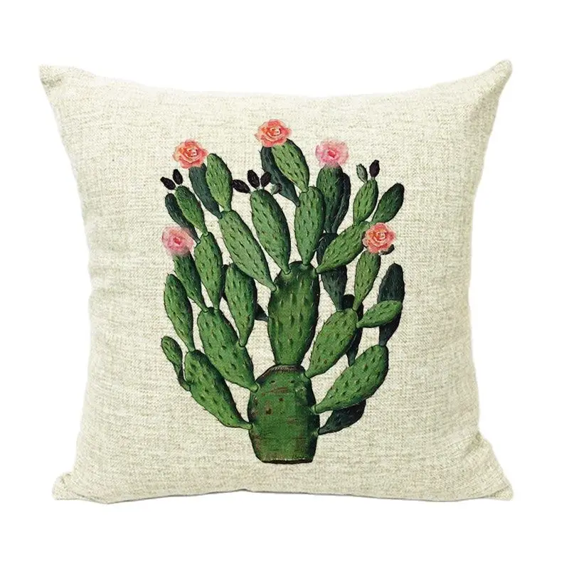 Изображение тропическая алмофада лист зеленая Подушка с изображением кактуса