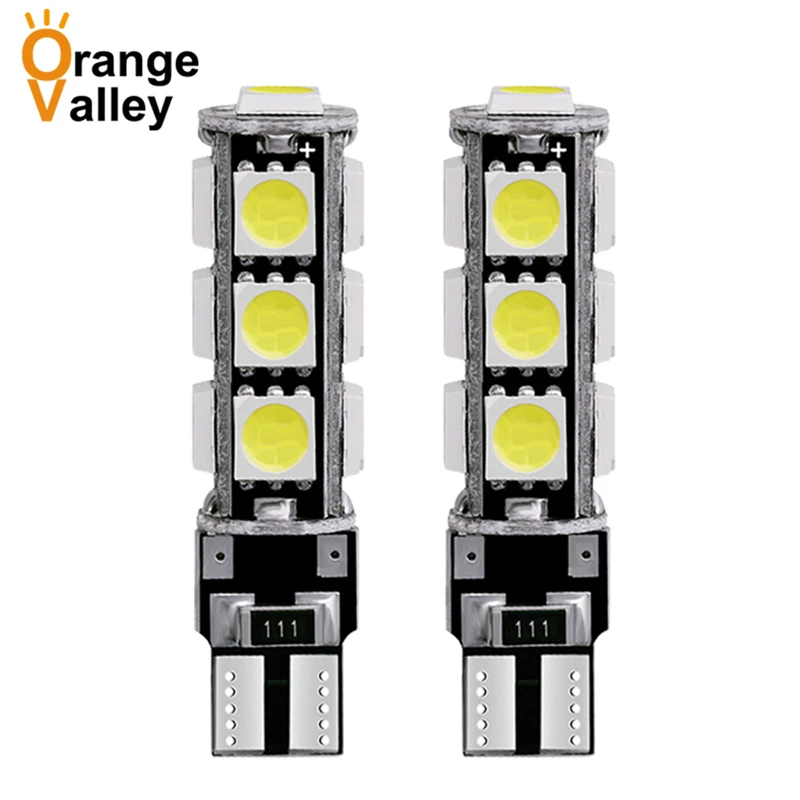 

100Pcs High Quality T10 13 SMD LED 5050 Canbus Error Free Interior Light 168 194 W5W No Warning Lamps Wedge Bulbs DC12V