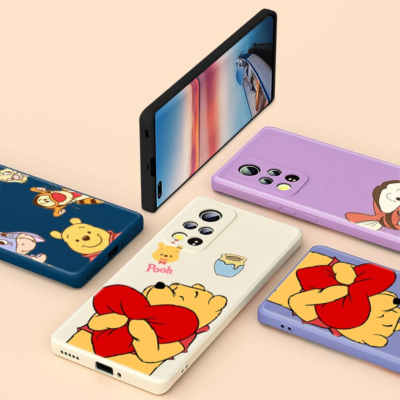 

Cute Edward Pooh For Honor Play 5T 5 4 4T 3 50 V40 V30 30 X20 X10 20 8A 7S Pro Plus Lite 5G Liquid Silicone Phone Case