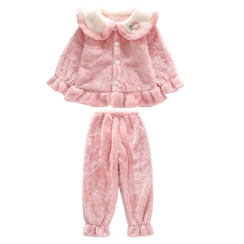 

Lotus Collar Flannel Winter Girls Homewear Nightgown sleeping clothing Children Plush Warm pajamas for teen girls 3-15 years