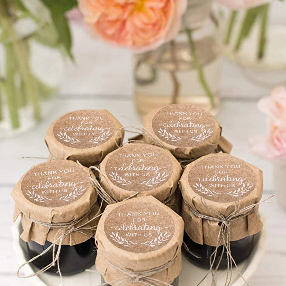 500 шт. ярлыки с надписью Thank You стикеры из натуральной крафт бумаги ручной работы