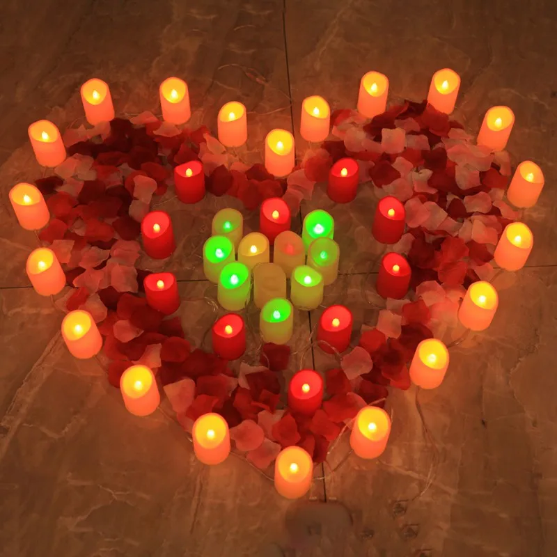 Гирлянды для свечей теплый белый беспламенный светодиодный светильник