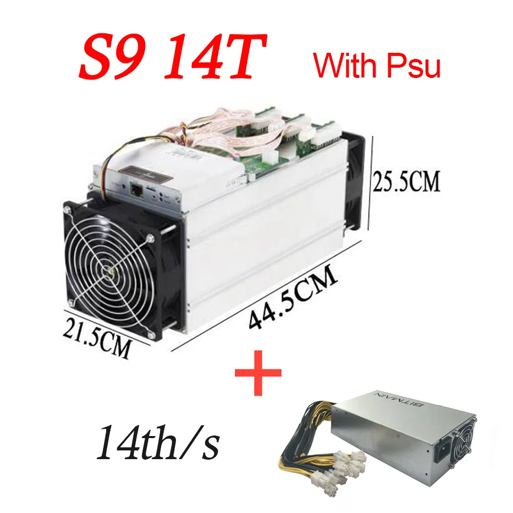 

Used Mining Machine AntMiner S9 14T 14th/s Bitmain With PSU S9 Bitcoin Miner 16nm Btc Miner