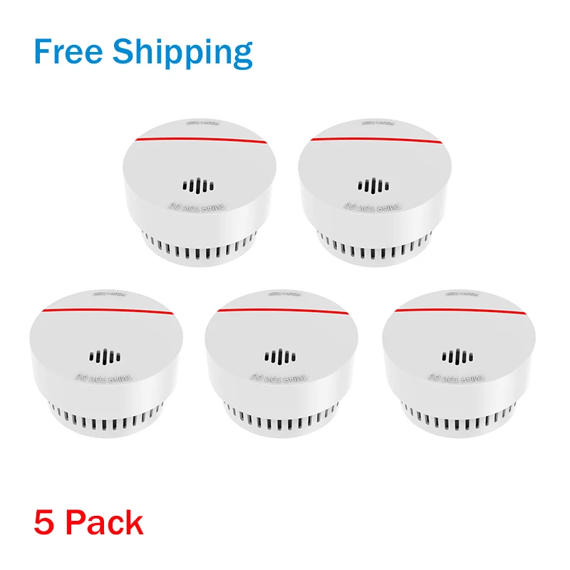 

CPVan 5pcs/Lots Smoke Detector EN14604 CE Certified Fire Protection 10 Years Battery Fire Alarm for Home Security Detector