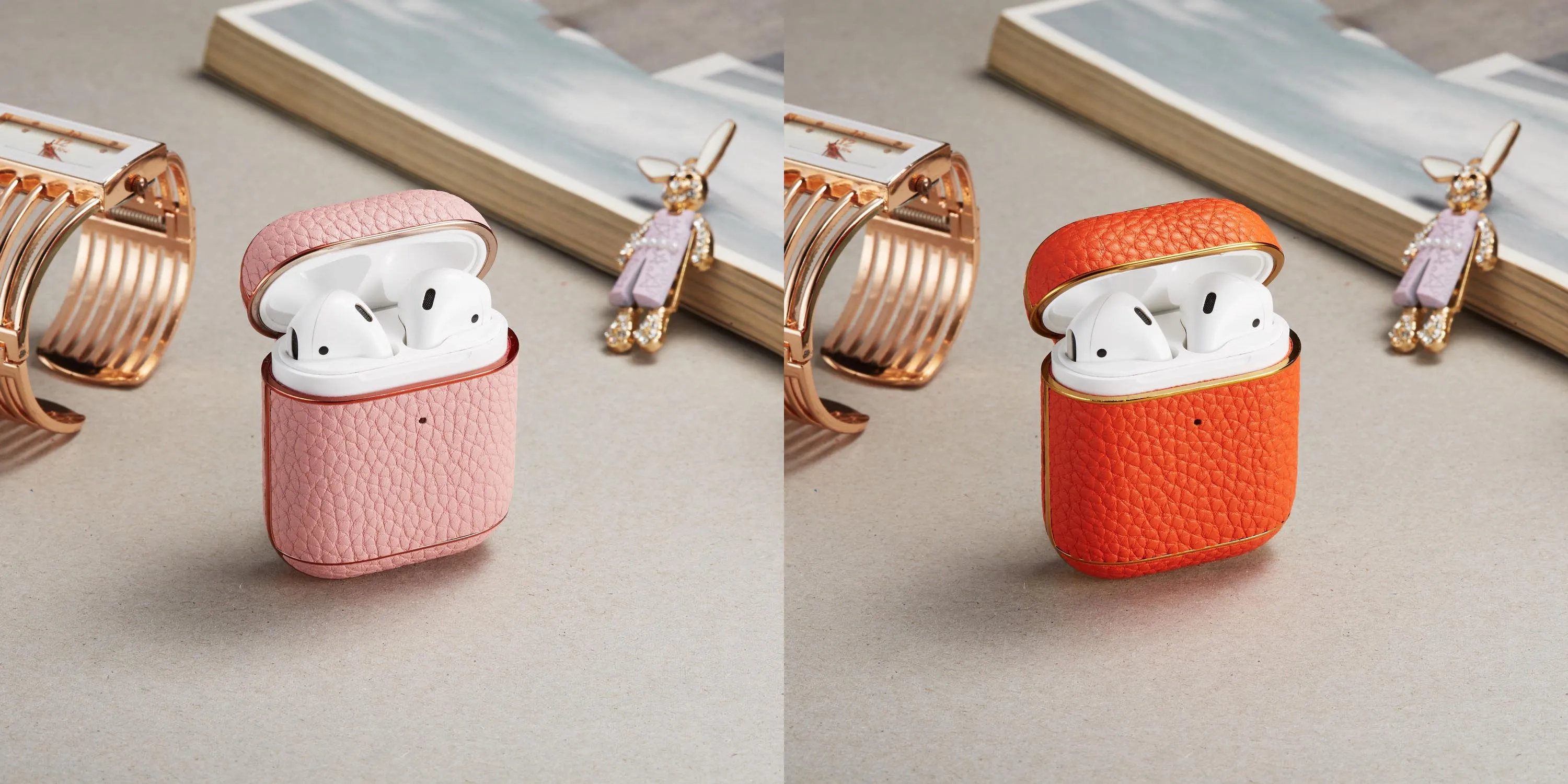Чехол Airpods для коммерческих дел Чехол из натуральной кожи с покрытием для Apple Airpods 1/2 Зарядная коробка Anti-Fall Dust