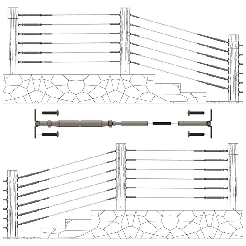 

12 Pack T316 Stainless Steel Cable Railing Kits Fit 1/8Inch Stainless Steel Wire Rope Cable for Cable Railing Systems