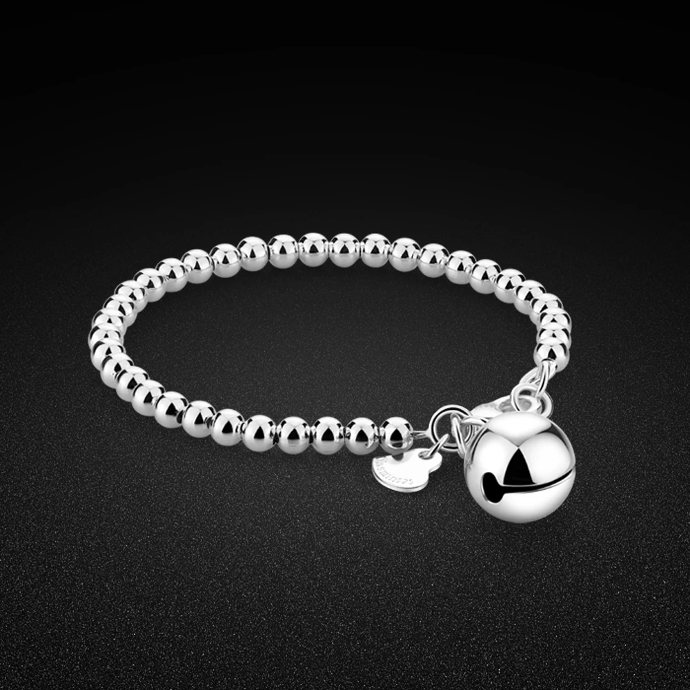 Классический Простой 925 Серебряный браслет для женщин 4 мм стерлинговые