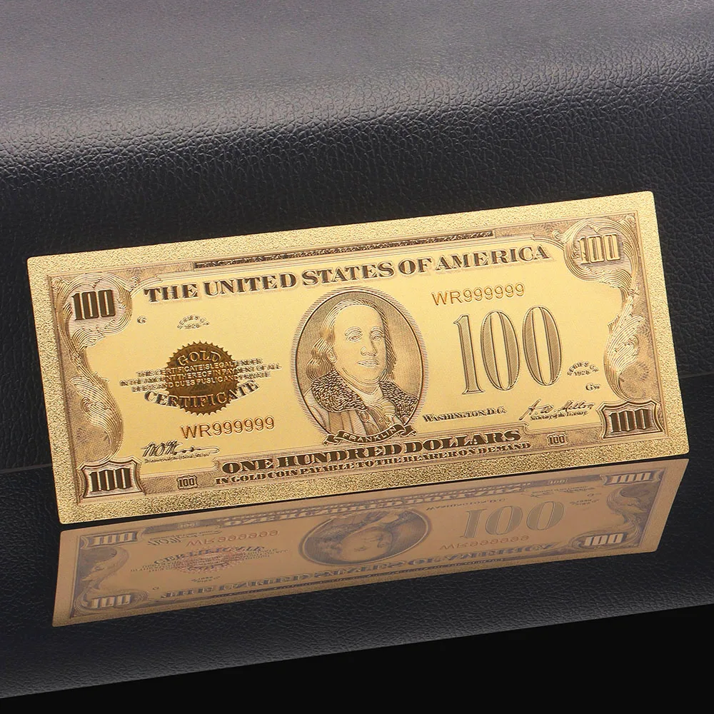 1928 год позолоченные США долларовая банкнота Копировальная бумага USD 100 50 20 10 5