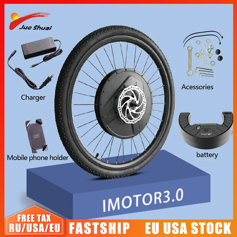 

No VAT Electric Bike Kit with Battery Ebike 350W 36V Front Motor Wheel with 7Ah Battery Easy to Install and Remove EU Warehouse