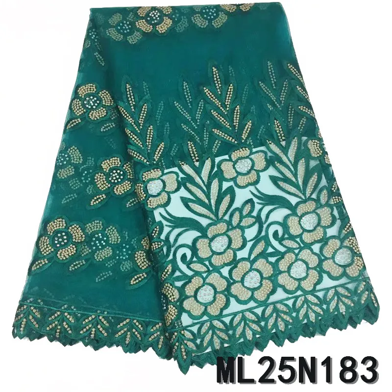 

BEAUTIFICAL lace tissu african french net lace 5 yards for dress material mesh embroidery african laces ML25N183