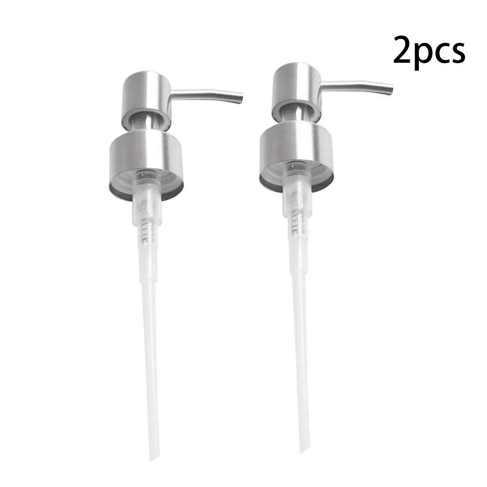 

2pcs Replacement Soap Pumps Stainless Steel Dispenser Liquid Pump Lotion Emulsion Dispenser Pump Bottle Head Replacement