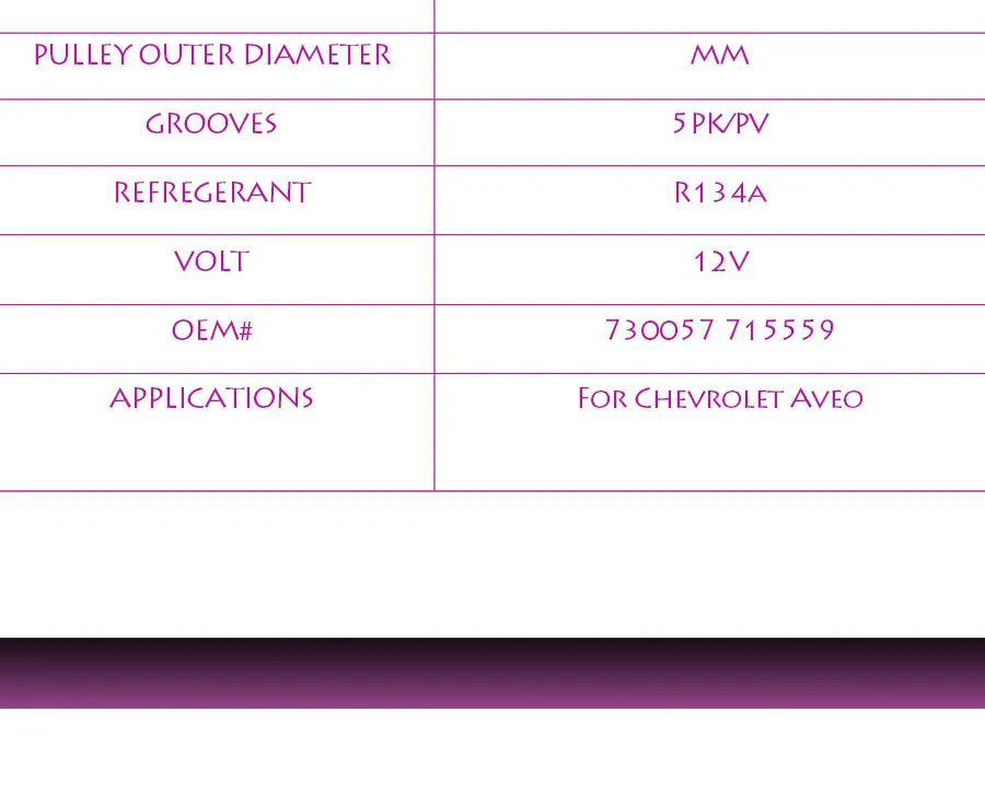Для V5 автомобиля ac кондиционер компрессор Chevrolet Aveo AC компрессор 730057 715559