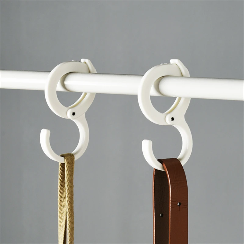 

2pcs / Set Multi-function Card Position Hook Travel Foldable Hooks For Hanging Key Clothes Coat Bag Hanger Lock Buckle S-Hook