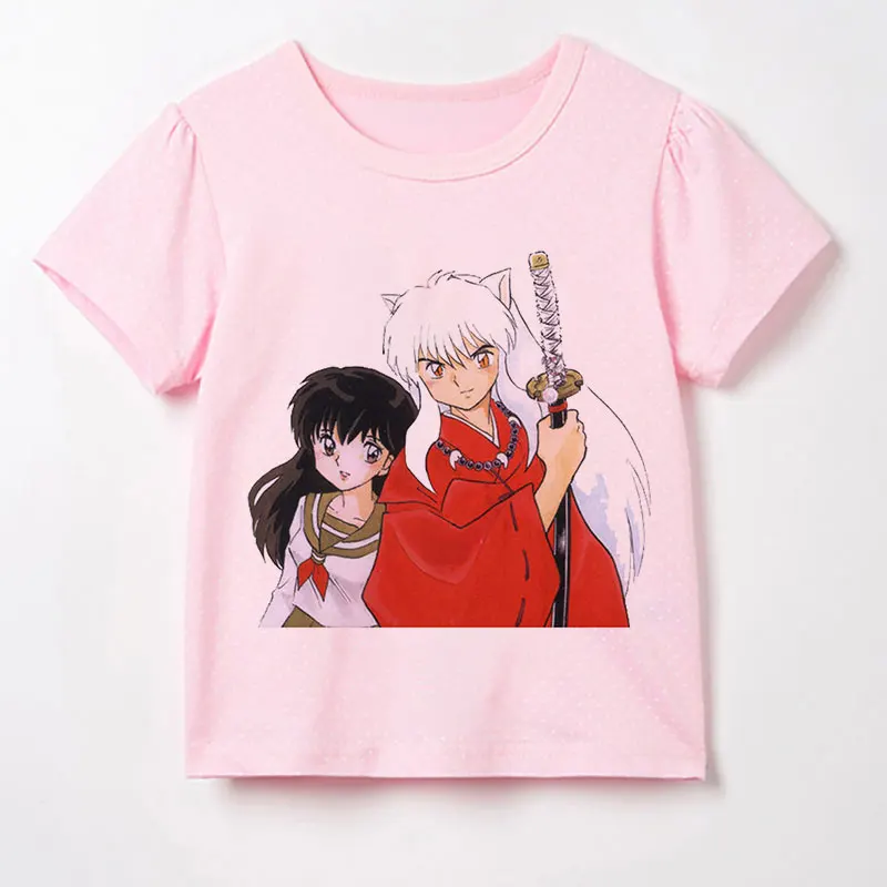 

2021 Clothing Spring Teenage Girls Clothing Children's Summer Short Sleeve Inuyasha Baby Boy Graphic T Shirts Higurashi Kagome
