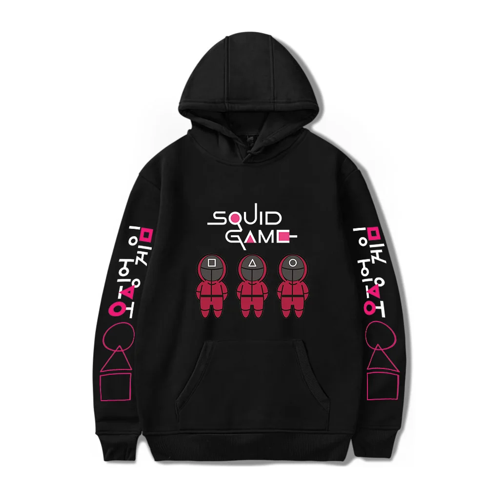 

Hot Autumn Hooded Squid Game Hoodies Sweatshirts Men Women Unisex Pullovers Fashion Hip Hop Boys Girls Casual Black Streetwear