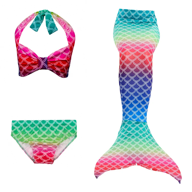 Комплект из 3 предметов топ с лямкой на шее бикини купальник русалки детский