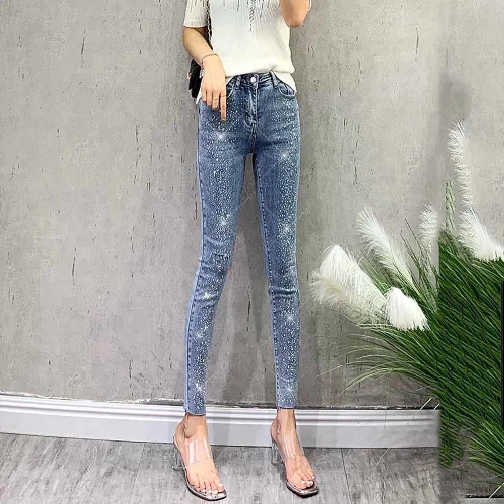 Новинка осени 2021 хлопковые стройнящие брюки-карандаш модные женские джинсы в