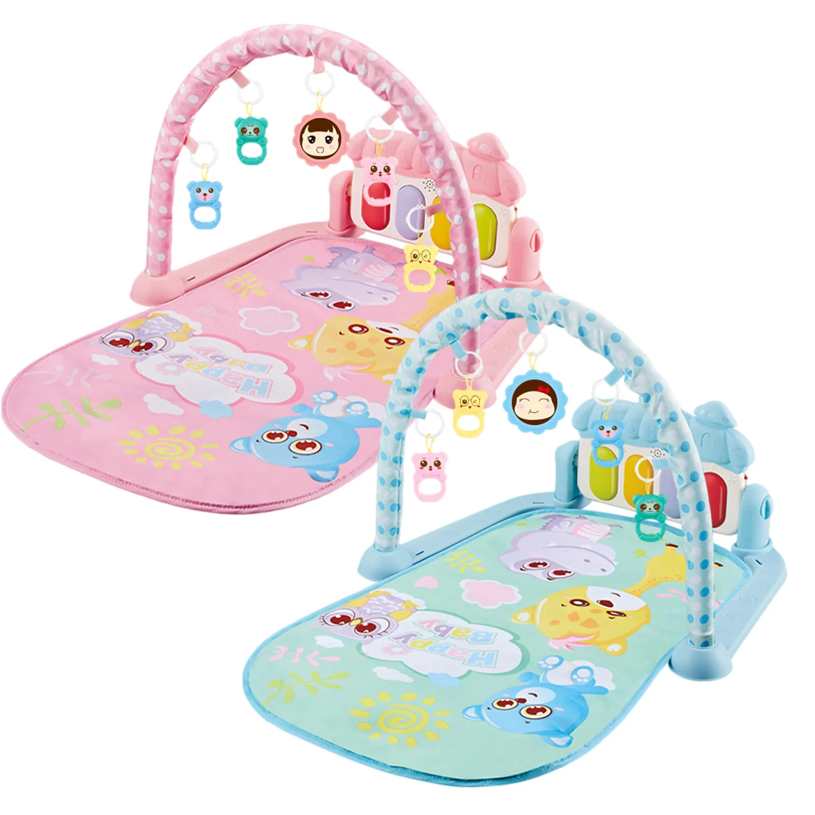 

Baby Play Mat with 5 Hanging Toys, Kick Play Piano Gym Mat