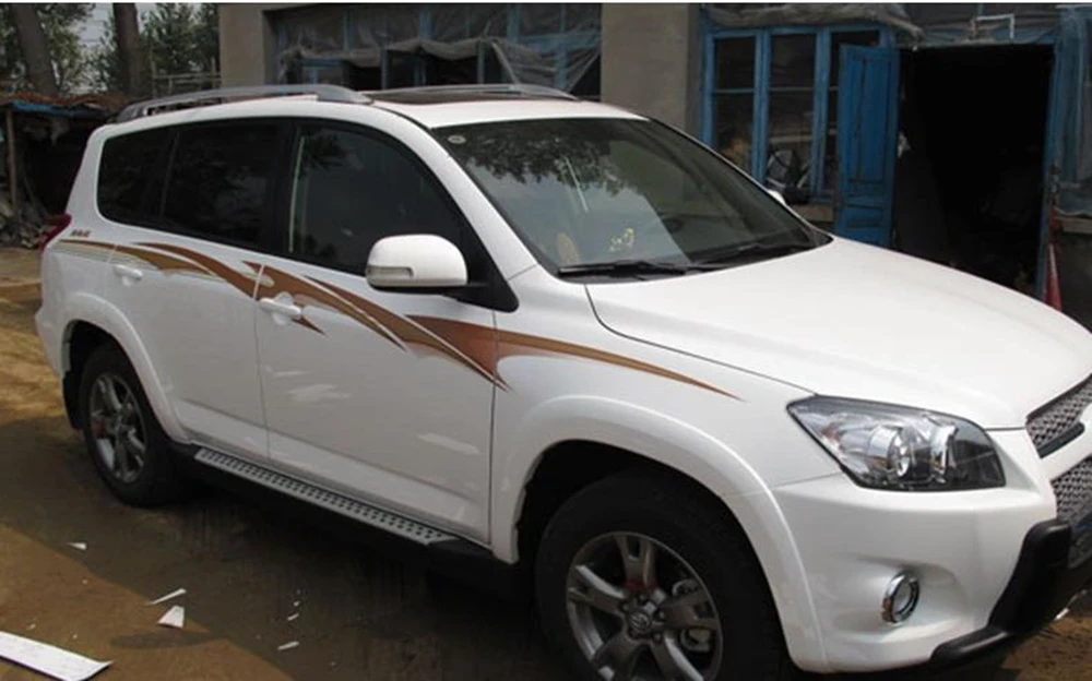 

1 Set Car Body Side Graphics Decals Sticker For Toyota RAV4 2009-2013 Left+Right Exterior Door Panel Decor Colorful Strip Trim