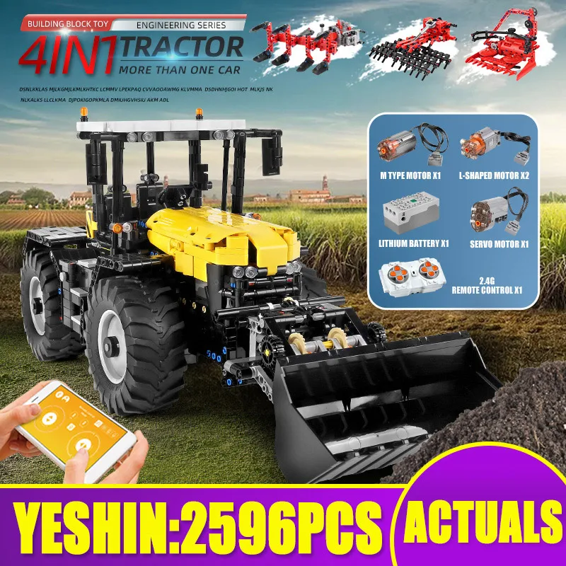 

MOULD KING 17019 High-Tech Car The MOC-25371 RC Tractor Fastrac 4000er Set Building Blocks Model Parts Kids Christmas Toys Gift