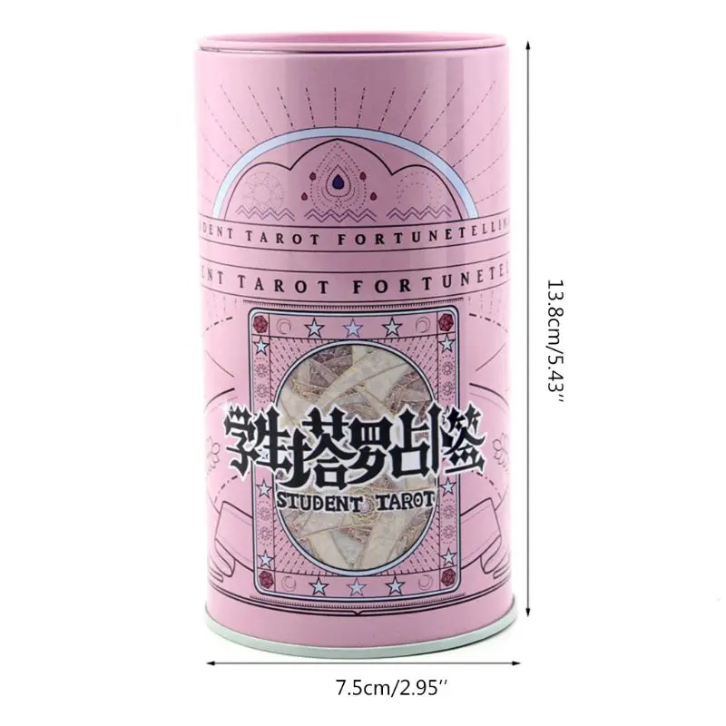 

Student Tarots Cards with Metal Box Mysterious Astrology Divination Fate Game