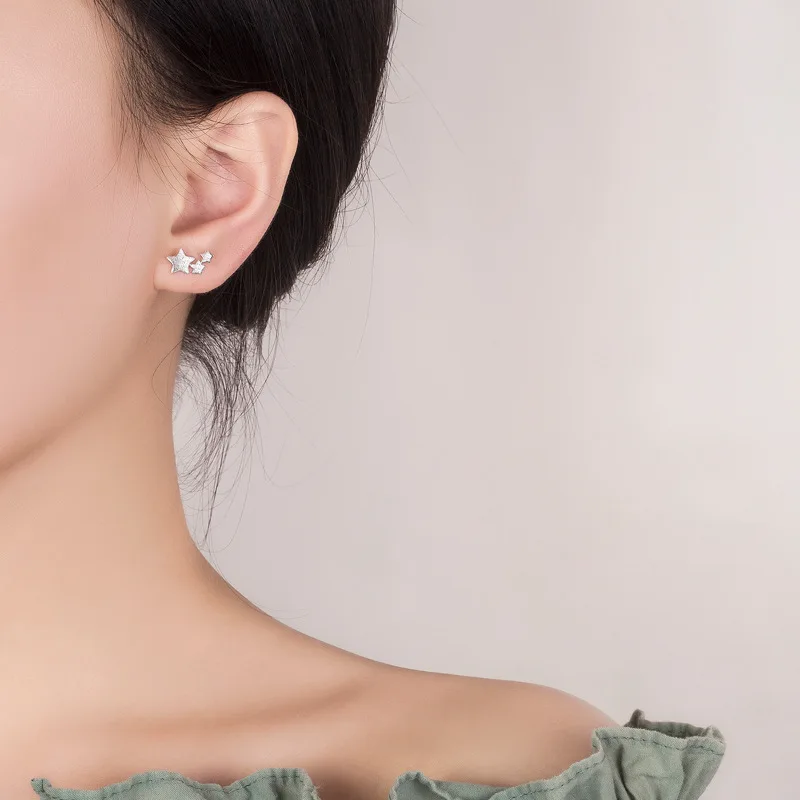 Женские и детские серьги-гвоздики со звездой элегантные свадебные украшения из
