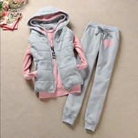 autumn and winter new fashion women suit womens tracksuits casual set with a hood fleece sweatshirt three pieces set