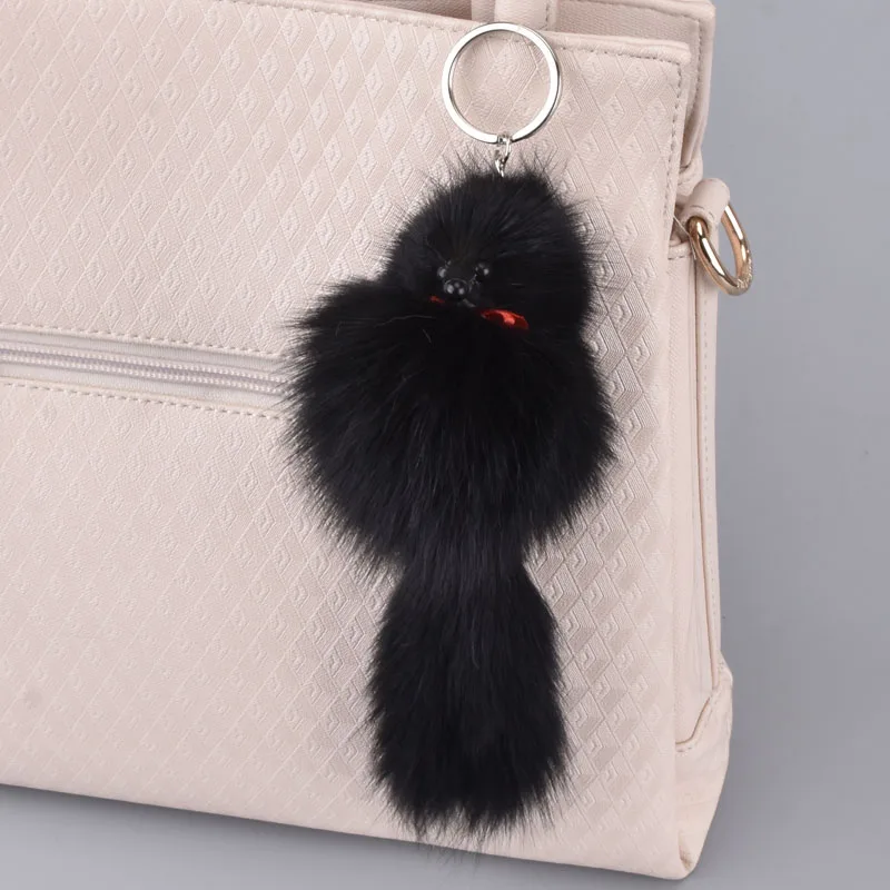 Pom Fox Furx симпатичная цепочка для ключей женская сумка подвески автомобильный