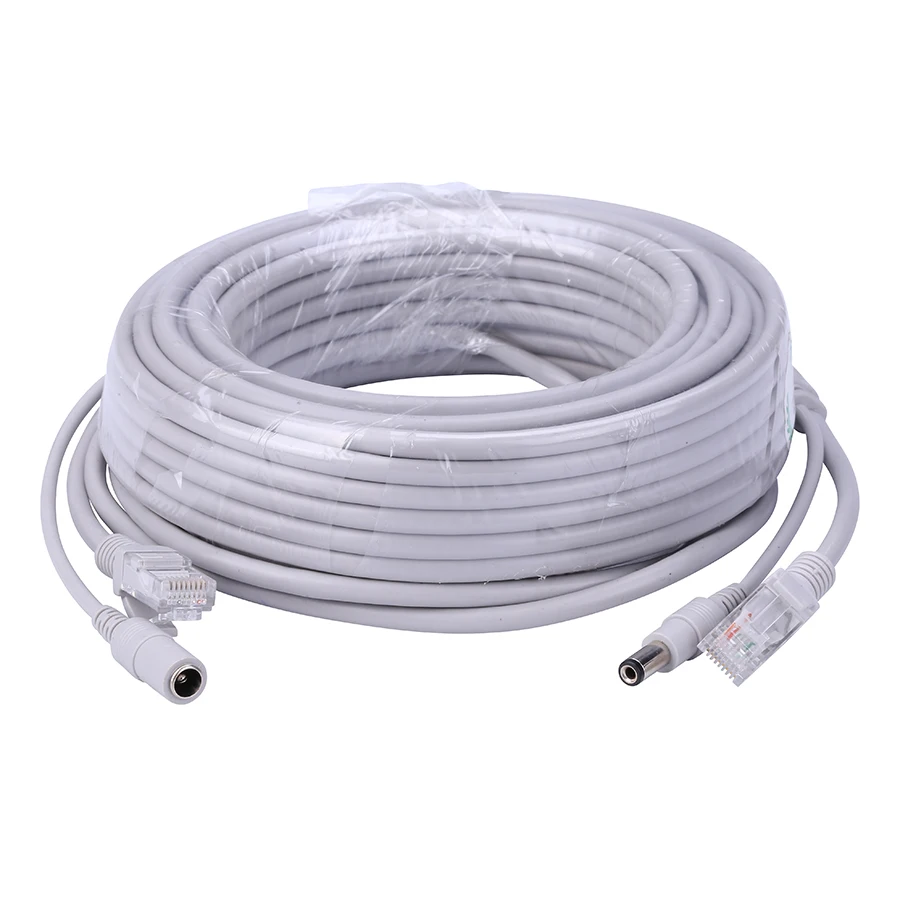 Hamrolte 5 м/10 м/20 м/30 м на выбор 2,1 мм/5,5 мм разъем RJ45+ DC удлинитель питания Ethernet CCTV кабель для ip-камер NVR системы