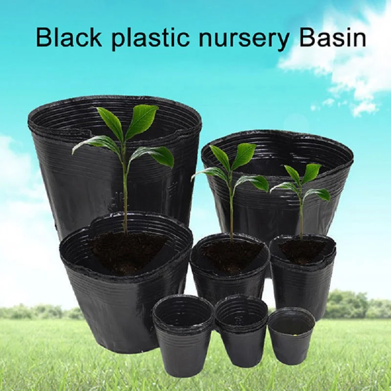 

100pcs Plastic Nursery Pot Plant Seedling Pouch Holder Raising Bag Nutrition Pots Garden Supplies F2