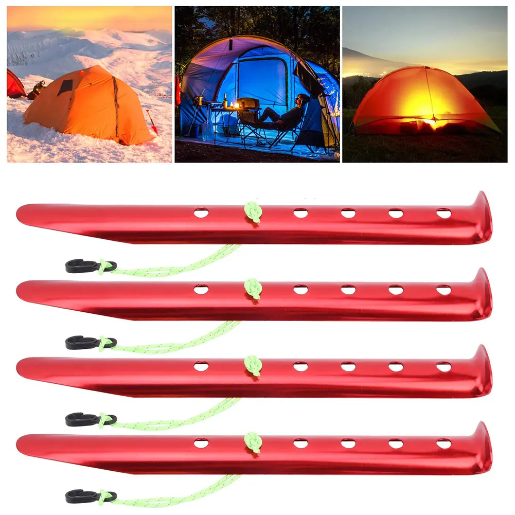 

Aluminum Tent Nails Nails With Rope Camping Hiking Equipment Outdoor Travel Tent Sand Ground Accessories Canopy Or Large Camping