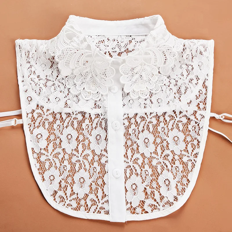 Элегантная блузка женская модная ажурная кружевная имитация воротника женский