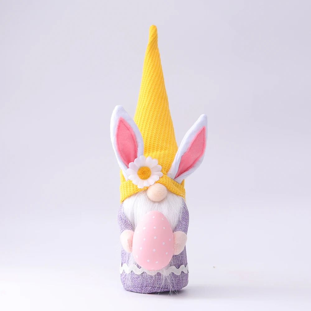 

2021 Bunny Gnome Decoration Cute Nordic Swedish Tomte Elf Rabbit Doll with Easter Egg