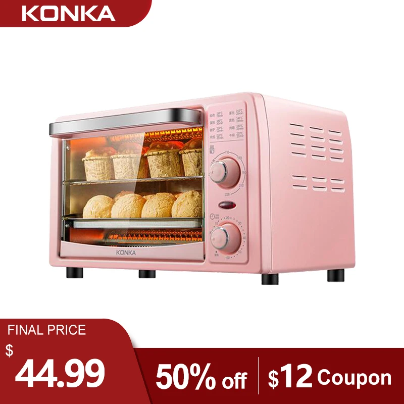 

KONKA 13L электрическая духовка многофункциональный мини-печь для завтрака сковородка для жарки бытовой хлеб, пицца, выпечка Maker для Кухня микр...