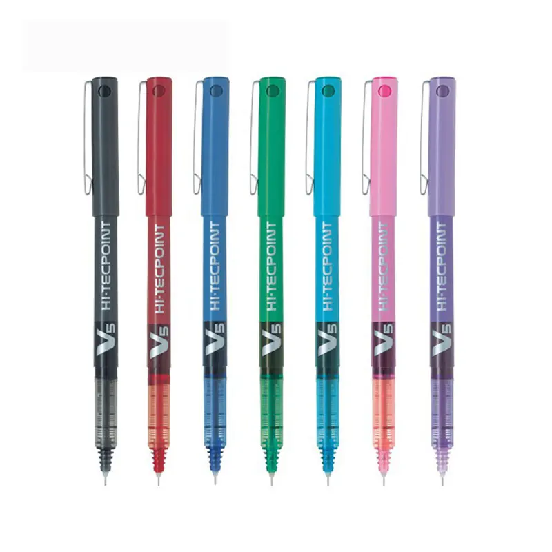 7 colors Set 7 шт/лот, японская ручка Pilot V5 с жидкими чернилами, 0,5 мм, 7 цветов на выбор, BX-V5, стандартная ручка для офиса и школы, канцелярские принадлежности - Цвет: 7 colors Set