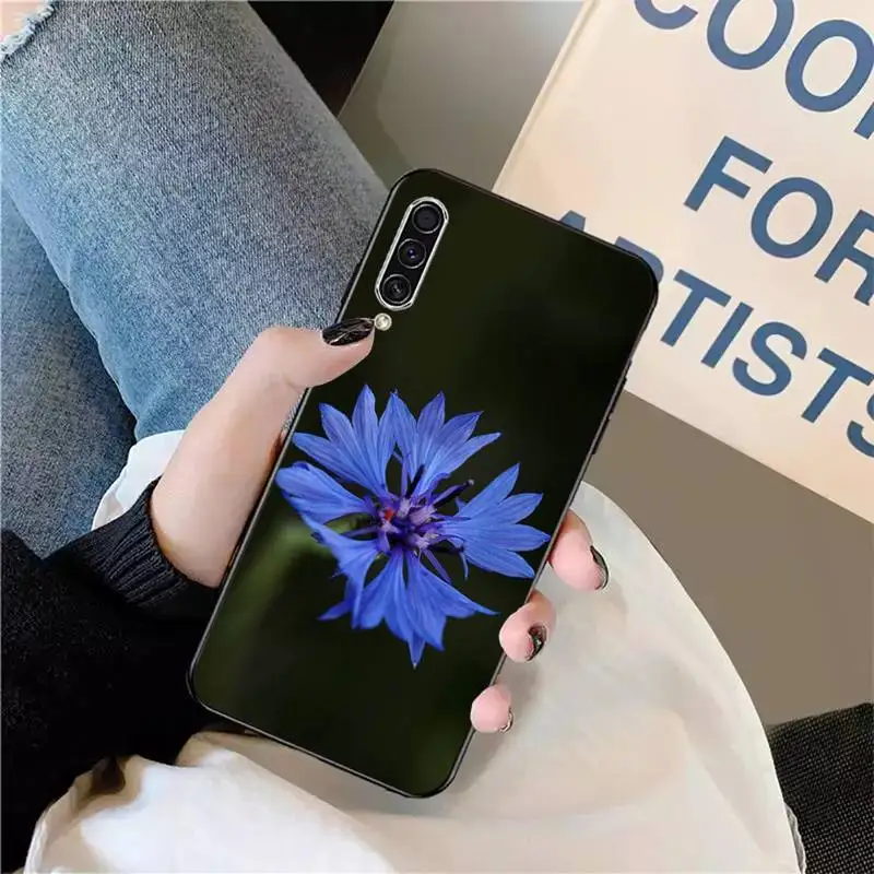 

Blue flowers Cornflower pattern Phone Case For Samsung galaxy A S note 10 7 8 9 20 30 31 40 50 51 70 71 21 s ultra plus