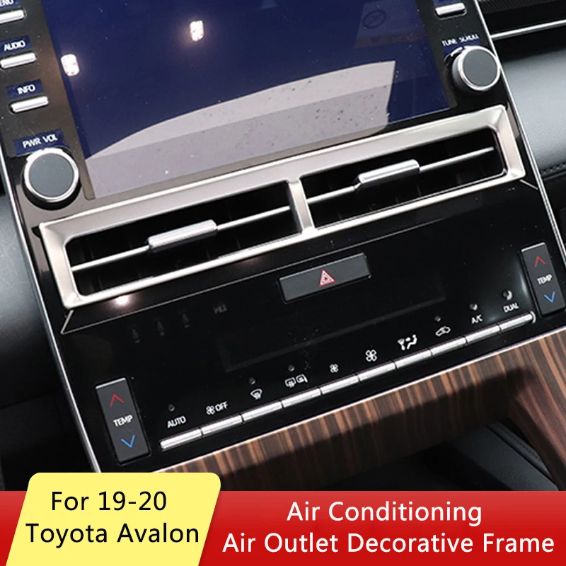 

QHCP Car Air Conditioning Outlet Sticker Central Console Decorative Frame Cover Interior Accessories Fit For Toyota Avalon 19-20