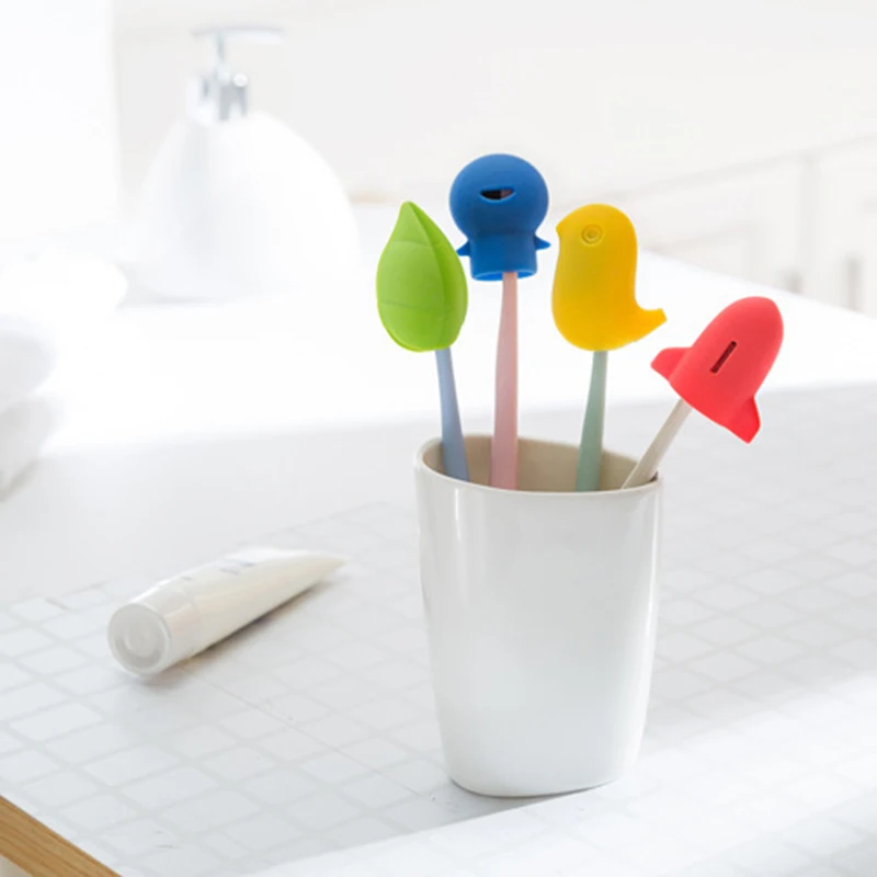 

New Portable Travel Toothbrush Head Hygienic Protective Cover Cartoon Type Silicone Toothbrush Headgear Box Wash Brush Cap Case